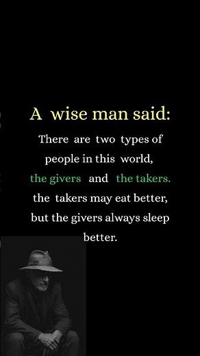 A Wise Man Said The Two Types of People in This World — Givers vs Takers #quotes #lifelesson #shorts