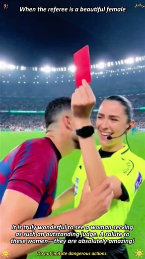 When the referee is a beautiful female. 😂#soccer #foryou #fyp football