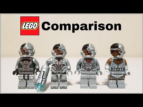 LEGO DC Cyborg Minifigure Comparison (2015-2020)