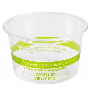 4 oz World Centric Compostable PLA Clear Portion Cups | 1,000/Case