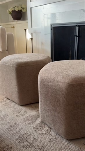 I finally found them perfect ottomans for our living room
