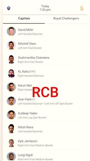 RCB vs DC 7:30 PM Monday April 27 #ipl #cricket #youtube