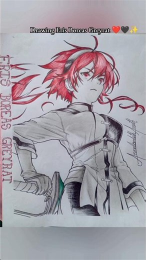 ¿El mejor dibujo de Eris Boreas Greyrat? 🔴✨ #shorts #mushokutensei #erisgreyrat