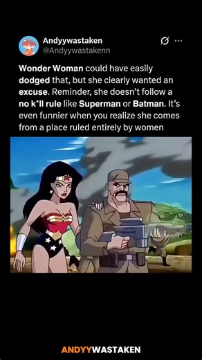 Wonder Woman could have easily dodged that, but she clearly wanted an excuse. Reminder, she dodged
