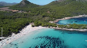 Breathtaking Drone Footage of Cala Agulla Beach in Mallorca, Balearic Islands, Spain