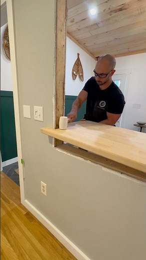 Butcher block countertop install. #diy #construction #carpentry #remodeling #dewalt #dewalttough #ad