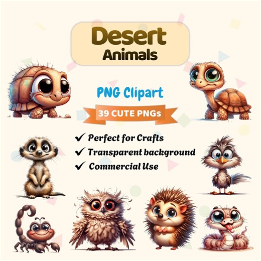 Desert Animals Clipart | Wildlife PNG | Watercolor Safari Animal |animal Illustrations Bundle | - Etsy