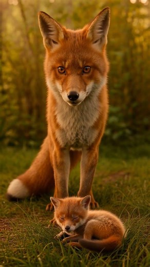 A Forest Young Fox Birth Newborn Baby