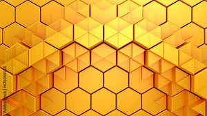 Geometric Shapes Form a Wave. Abstract motion, two color, 3d rendering, 4k resolution