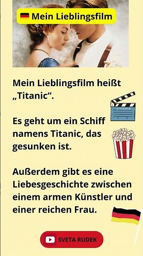 🇩🇪 My favorite movie in German. Mein Lieblingsfilm