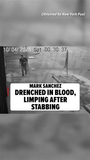 New surveillance footage shows a bloodied Mark Sanchez holding his torso and struggling to walk right after his altercation with a delivery truck driver 🎥 | TMZ