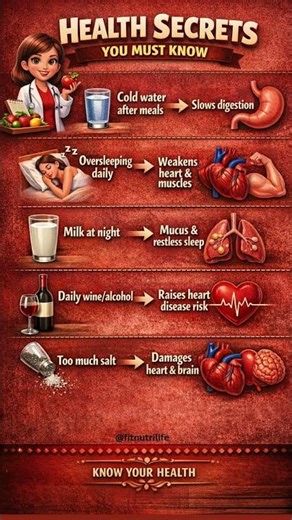 Health Secrets You Must Know | 5 Daily Habits That Affect Digestion, Heart & Sleep #healthylifestyle