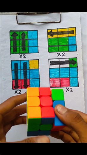 @Cube Algorithm #how to solve rubix cube 4 moves ma ok #amzingnewtrick #cubingpuzzle 3*3 cube trick