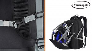 Watch Vancropak Helmet Backpack for Riders with Durable Chest Belt on Amazon Live