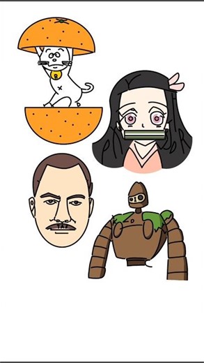 狭い世界を生きているキャラクターたちをアルファベットだけで描いてみた！ #shorts #イラスト #アニメ #art #文字絵