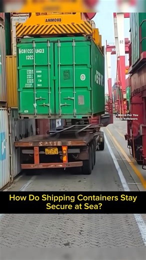 How do Shipping Containers Stay Secure at Sea? 😳 Follow for more videos #highlights #highlightseveryone #trivia #virals #everyone #satisfying #viralpost #fypシ #facts #fypシ゚viral #craft #foryoupageシ #art #megetvfacts #studentlife #student #marindieselengine #engine #dieselengine #engineering #seafarers #lifeboat #mechanicalengineer #crudeoil #ship #lifesaving #LifeSavingTraining | Movie For You