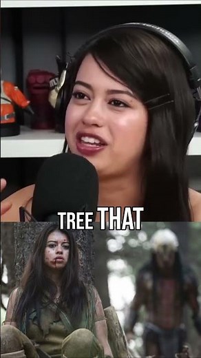 Amber Midthunder on seeing the PREDATOR Suit for the first time. #Predator #Alien #Movie #Costume