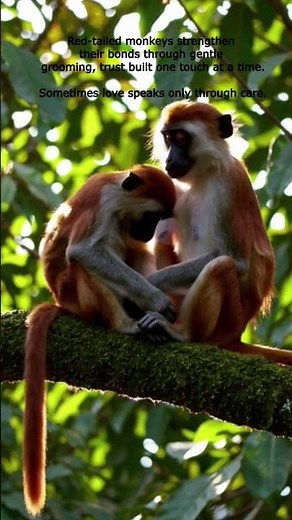 Threads of Trust : The Gentle Bond of the Red-tailed Monkey