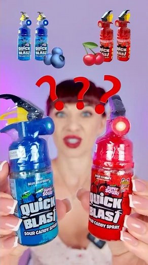 Red VS Blue Super Sour Candy Spray Challenge #mukbang #eatingsounds