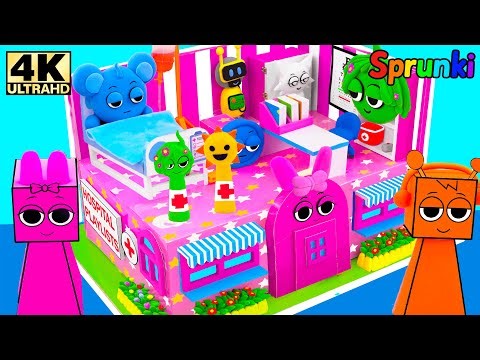 Build Sprunki Hospital with Pinki, Oren Room & Fun Bot, Wenda from Cardboard
