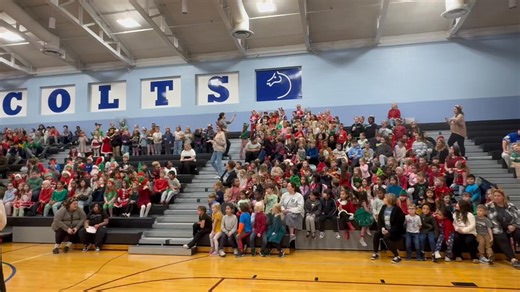 Holiday cheer was in the air at our school sing-along today! So much fun celebrating the season together. 1st Grade- Rudolph the Red Nose Reindeer | Clear Creek Elementary