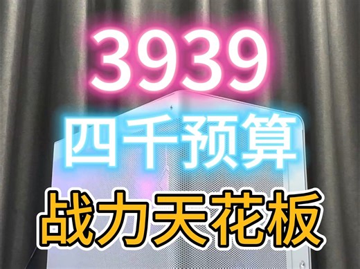 3939！四千预算！战力天花板！