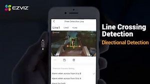 Outre la personnalisation de vos propres zones de détection de mouvement, vous pouvez également choisir de tracer une ligne à travers une zone d'intérêt via l'application EZVIZ. Lors de la détection de personnes ou de voitures franchissant cette ligne, la caméra émettra une sirène forte et fera clignoter la lumière stroboscopique pour éloigner les intrus - vous recevrez une notification instantanée dans le même temps. | EZVIZ France