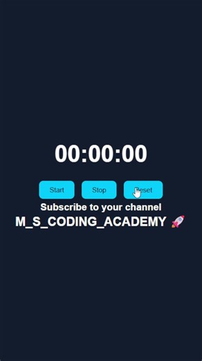 Stopwatch App Using HTML CSS JavaScript ⏱️ | Beginner JavaScript Project 2026 || #htmlcssjs #webdev