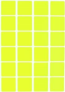 Royal Green Square 1" Sticker Labels for Color-Coding in Neon Yellow 25mm 1 inch - 600 Pack