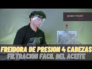 Filtracion Facil del Aceite - Henny Penny Freidora de Presion de 4 Cabezas