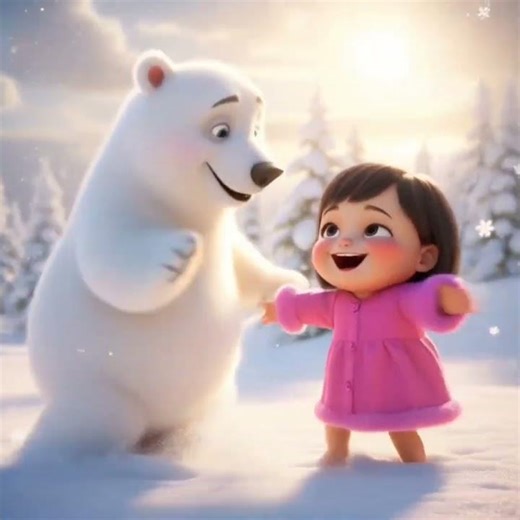 Snow Day Giggles: Falka & Snowbear Explore Winter Wonders! #shorts #cute #cutebaby