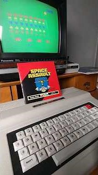 Playing Space Assault on a TRS-80 Color Computer 2, 1983 #shorts #retrogaming