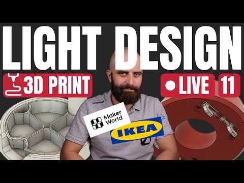 Light Design LIVE #11 Lampade Ikea / MakerWorld stampate in 3D e parti fresate CNC! - Fusion360