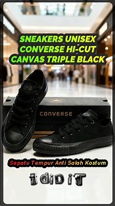 SNEAKERS UNISEX CONVERSE HI-CUT CANVAS TRIPLE BLACK #Converse #Sneakers #ShopeeAffiliate