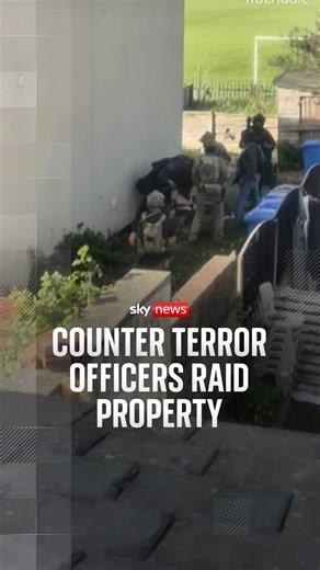 Footage shows counter terror officers raiding a property in Rochdale as eight men were arrested across England. #rochdale #police | Sky News