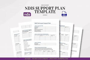 NDIS Support Plan Template Word Document for Participant Goals Funding Risk Behavior Consent Crisis Review - Etsy Australia