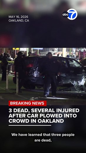 (05/16/26) Three people are dead and several others injured after a driver plowed into a crowd in #Oakland Saturday night. The juvenile driver of the car was transported to a local hospital with minor injuries and arrested in connection to the incident. Click the link for more details. #carintocrowd #crash