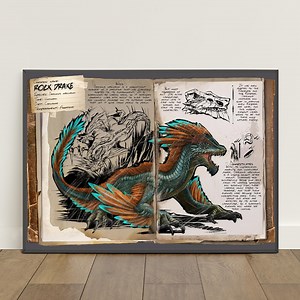 ARK Survival Evolved Dossiers Poster | Dinosaurs Wall Art | Game Canvas Print - Etsy