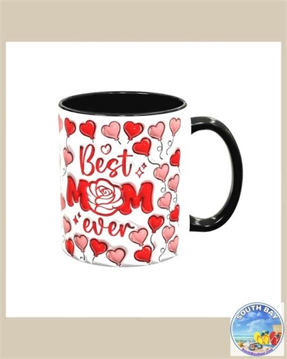Best Mom Ever Valentines Day Hearts Accent Coffee Mug (11, 15oz)