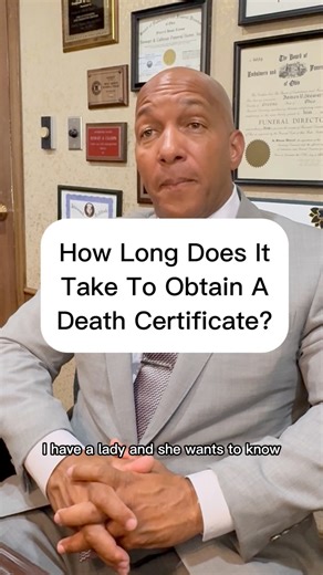 How long does it take to obtain a death certificate? #funeral #funeraldirector #funeralhome #medicalexaminer | Calhoun Funeral Home & Cremation Service