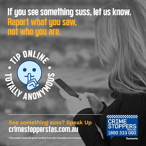 Crime Stoppers exists for people who know something about a crime, want to do something but don’t want to talk to police or get involved. You can give your information to Crime Stoppers. And stay anonymous! 85% of our reports are done online. It’s quick. It’s easy. It’s safe. 🌐 https://www.crimestopperstas.com.au 📞 1800 333 000 | Crime Stoppers Tasmania