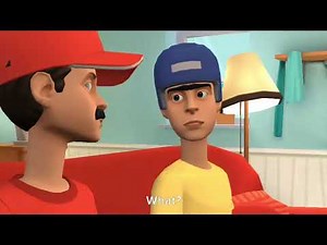 Bart watches SuperMarioLogan/grounded