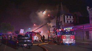 Firefighters battle fire inside Passaic, New Jersey pizzeria