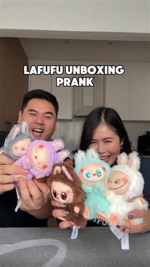 Annie Nguyen | Lafufu unboxing prank - will he notice they are Lafufu and not actually Labubu? These blind boxes even arrived flat packed 😂 funniest and... | Instagram