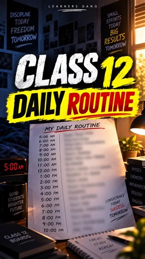 The Perfect Timetable for class 12 🔥| class 12 daily routine | #shorts