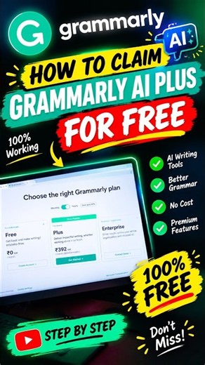 👉 Grammarly Premium FREE? 😱 | Plagiarism Checker & Report 🔥 #youtubeshorts #grammarly #free
