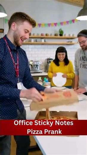 Office Sticky Notes Pizza Prank #shorts #comedy