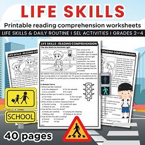 Life Skills Reading Comprehension Worksheets, Passages & Questions, SEL Activity