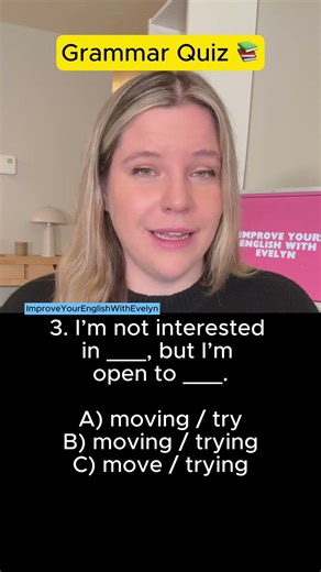Grammar quiz; infinitive or -ing form