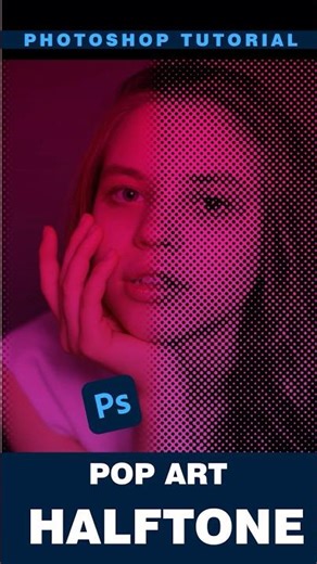Pop Art Halftone Effect in Photoshop 🎨🔥 (Easy 30 Sec Tutorial) #shorts